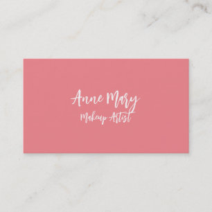 Salmon Pink Bright Makeup Artist Beauty Hair Salon Business Card