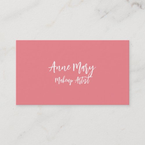 Salmon Pink Bright Makeup Artist Beauty Hair Salon Business Card