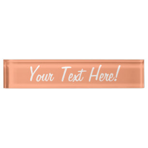 Salmon Pink color accent customizable Desk Name Plate