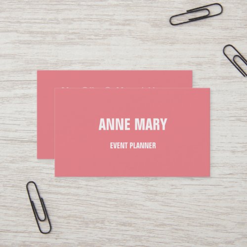 Salmon Pink Colorful Wedding Event Planner Girly Business Card
