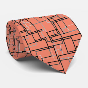 Salmon Pink Cool Trendy Modern Pattern Neck Tie