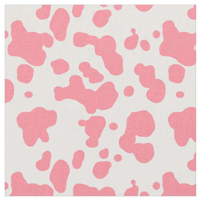  Salmon Pink Cow Print  Fabric (Close Up)
