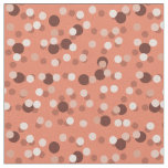 salmon, pink, dark red and rose dots fabric
