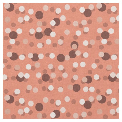 salmon, pink, dark red and rose dots fabric