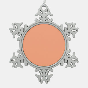 Salmon Pink Decor Background Customizable Snowflake Pewter Christmas Ornament