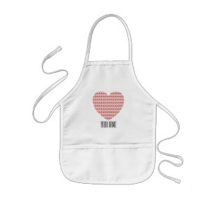 Salmon Pink Deer Heart Personalized Name Kids' Apron