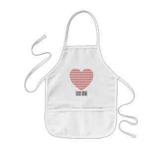 Salmon Pink Deer Heart Personalized Name Kids' Apron