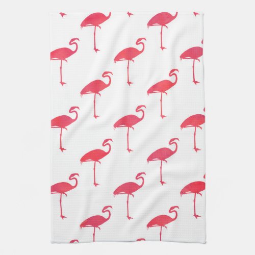 Salmon Pink Flamingo Watercolor Tropical Flamingos Towel