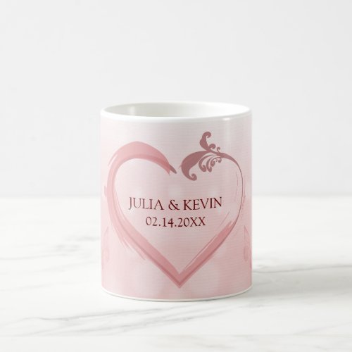 Salmon Pink Heart Coffee Mug