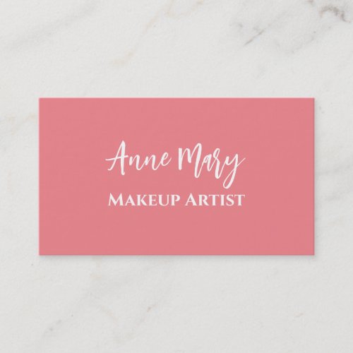 Salmon Pink Makeup Artist Beauty Hair Salon Custom Business Card