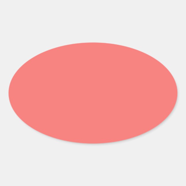 Salmon Pink Oval Sticker (Front)