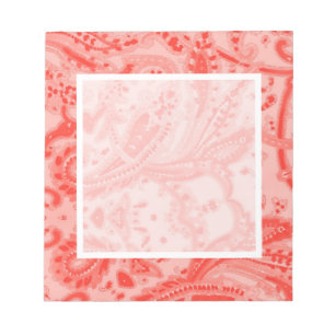Salmon Pink Paisley Notepad