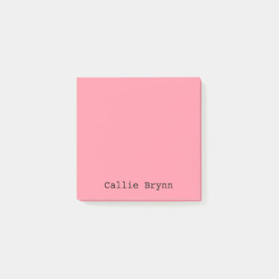 Salmon Pink Professional Minimalist Black Script Post-it Notes