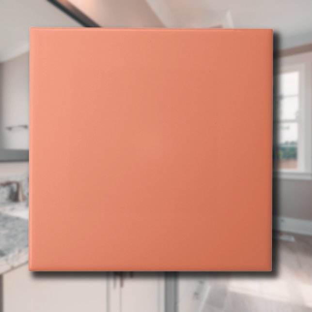 Salmon Pink Solid Color | Classic Elegant Ceramic Tile (Creator Uploaded)