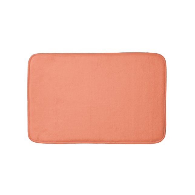 Salmon Pink Solid Color | Trendy Color Bath Mat (Front)
