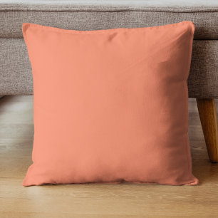 Salmon Pink Solid Color Trendy Color Throw Pillow