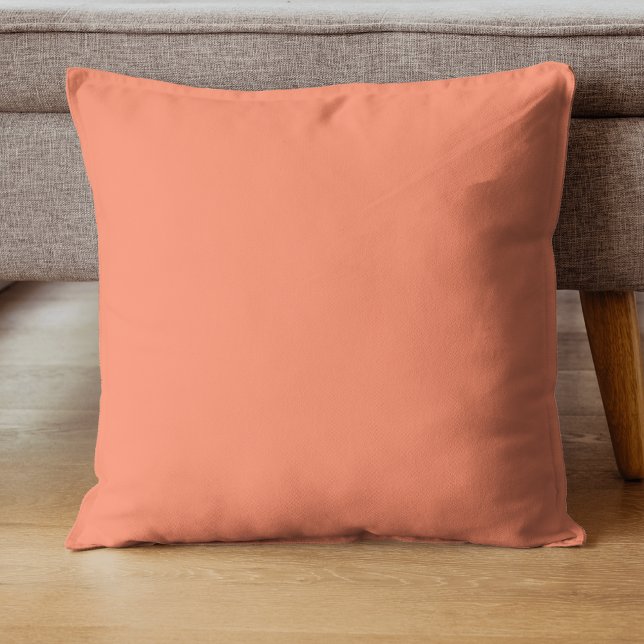 Salmon Pink Solid Color | Trendy Color Throw Pillow (Creator Uploaded)