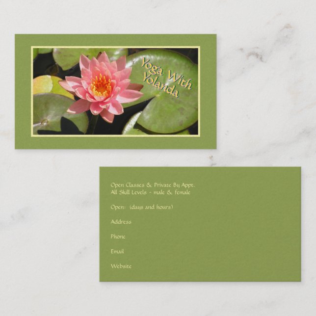 "SALMON-PINK WATER LILy" Business Card (Front/Back)