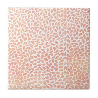 Salmon pink watercolor drops pattern ceramic tile