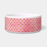 Salmon Pink Watercolor with Gold GLitter Polka Dot Bowl<br><div class="desc">Salmon Pink Watercolor with Gold GLitter Polka Dot Geometric Design,  with fun trendy modern pattern! Check my shop to see this design on lots of products!</div>