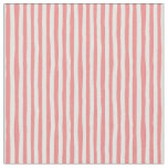 Salmon Pink &amp; White Wonky Stripes Fabric