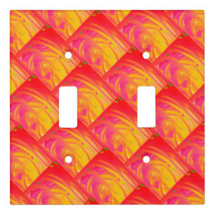 Salmon pink with sunshine orange art design light switch cover