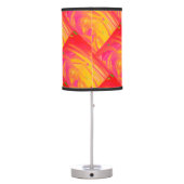 Salmon pink with sunshine orange art design        table lamp (Back)