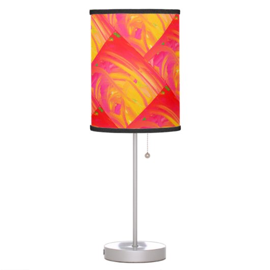 Salmon pink with sunshine orange art design table lamp (Left)