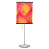 Salmon pink with sunshine orange art design        table lamp (Right)
