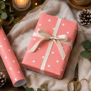 Salmon Polka Dots Wrapping Paper