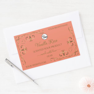 Salmon Product Labels Gold Ornate Corner with Logo