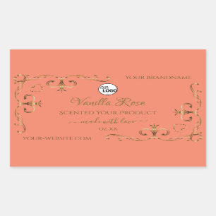 Salmon Product Labels Gold Ornate Corner with Logo