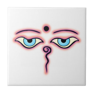 Salmon Purple Buddha Eyes.png Ceramic Tile