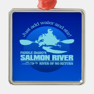 Salmon River (Blue) Metal Ornament