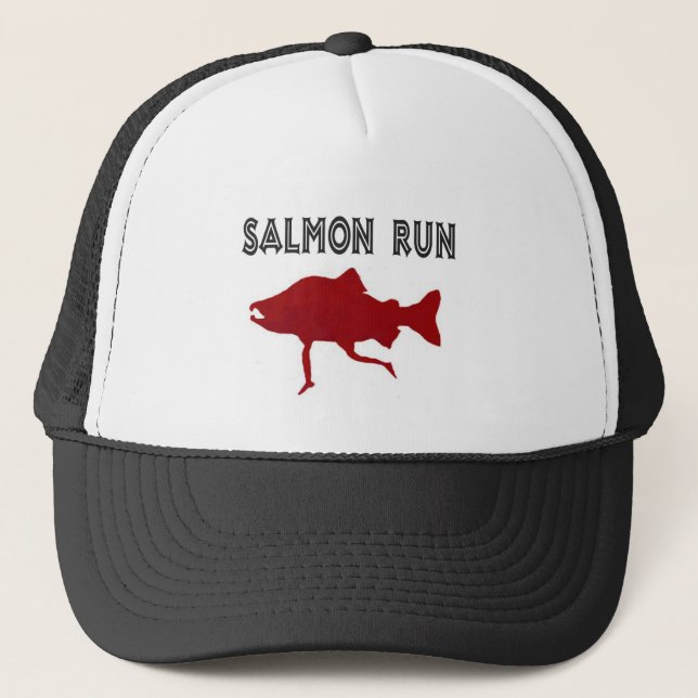 salmon Run Red Trucker Hat (Front)