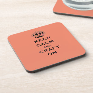 Salmon Shade, Keep Calm Set (6) Beverage Coaster