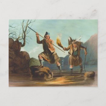 Salmon Spear Fishing In The Scottish Highlands Postcard by OldScottishMountain at Zazzle