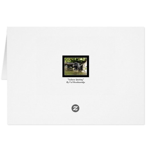 "Salmon Spotting" Black Bear Gifts (Back Horizontal)