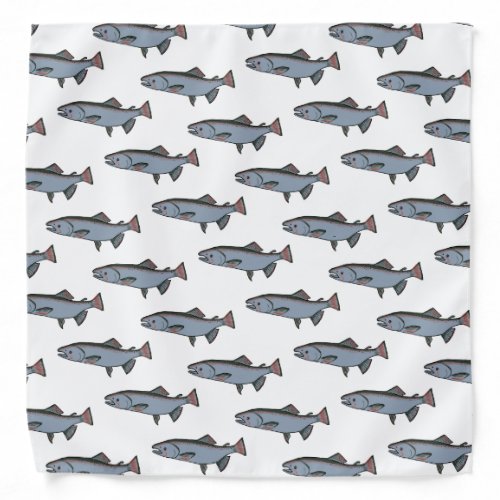 Salmon Swimming Pattern PNW Fishing Fish Bandana