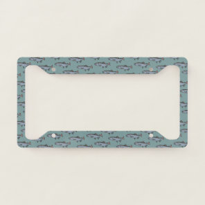 Salmon Swimming Pattern PNW Fishing Fish Nature  License Plate Frame