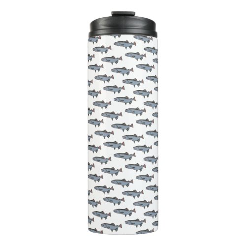 Salmon Swimming Pattern PNW Fishing Fish River Thermal Tumbler