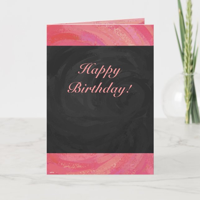 Salmon Swirl and Black Party Card (Front)