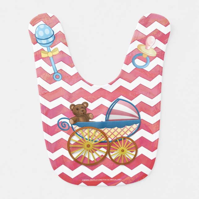 Salmon Swirl Baby Stuff Bib (Front)