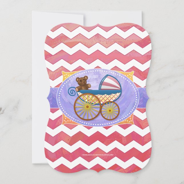 Salmon Swirl Baby Stuff Invitation (Front)