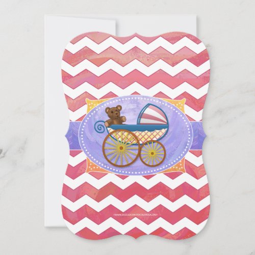 Salmon Swirl Baby Stuff Invitation