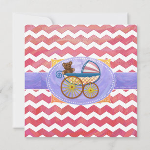 Salmon Swirl Baby Stuff Invitation