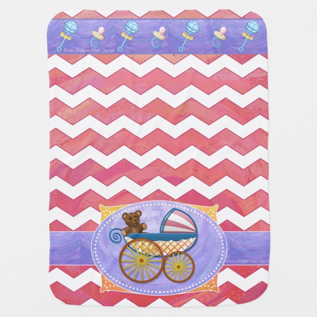 Salmon Swirl Baby Stuff Receiving Blanket (Front)