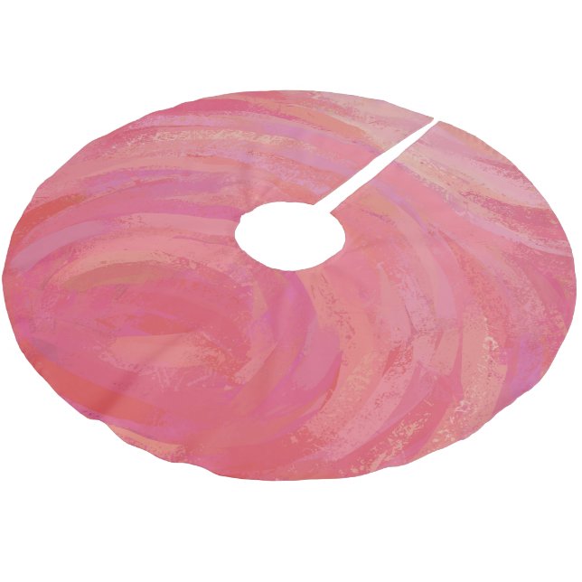 Salmon Swirl Brushed Polyester Tree Skirt (Angled)
