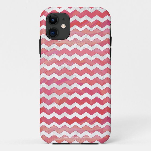 Salmon Swirl Chevron Pattern Case-Mate iPhone Case (Back)