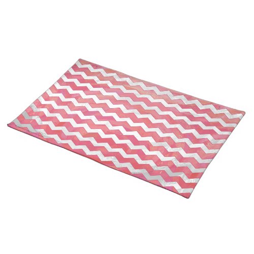 Salmon Swirl Chevron Pattern Placemat